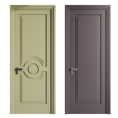 Obraz premium Two doors with different colors and designs