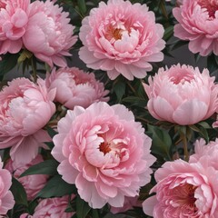 Luxurious pink peonies in full bloom, soft petals, elegant backdrop , beautiful, design, floral