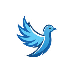 Fototapeta premium Flat and Minimal Dove logo vector illustration isolated on white background
