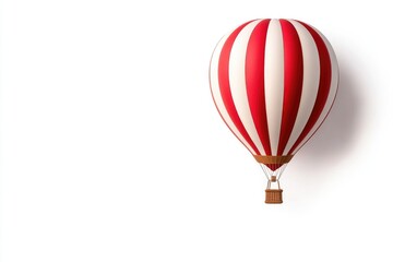 Fototapeta premium Colorful hot air balloon soaring above white background