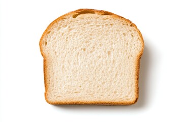 Freshly sliced white bread loaf on white background