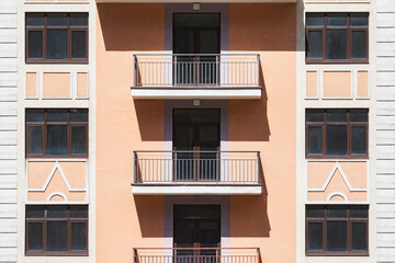 Balconies and windows of the building.