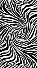 Monochrome Vortex: Swirling Zebra Stripes Abstract