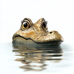 Fototapeta premium Cartoon Alligator Head Emerging from Water