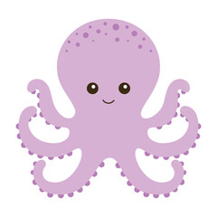 cute octopus in flat style