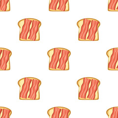 sandwich with bacon seamless pattern