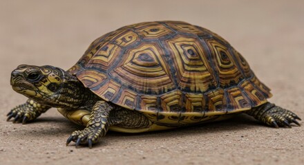 Obraz premium Majestic Three-toed Box Turtle slow steady pace nature's beauty