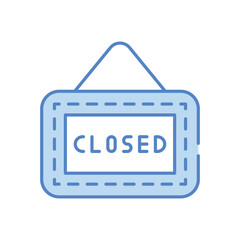 Closed hanging board icon vector stock illustration