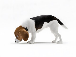 Adorable Beagle Puppy: Playful and Loyal Domestic Pet on White Background