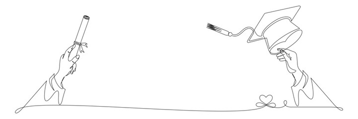 graduation day line art style illustration vector