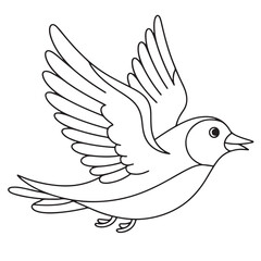 Flying Bird Outline – Minimalist Bird in Motion Coloring Page