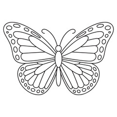 Decorative Butterfly Line Drawing – Ornamental Insect Coloring Page
