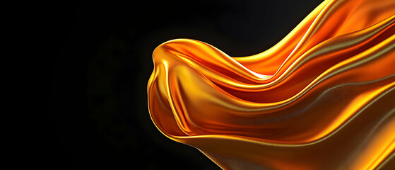 Obraz premium Abstract Golden Orange Fabric Drape