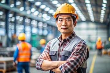 a man works in the workshop, with a uniform workplace, portrait of a worker
