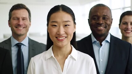 Corporate, business people and happy with sequence in office with career confidence and pride for collaboration. Teamwork, smile and portrait of legal team or staff with diversity in global law firm - Powered by Adobe