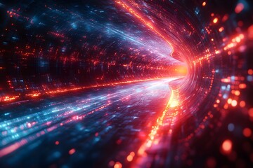 Obraz premium light streaks and abstract shapes, futuristic digital background