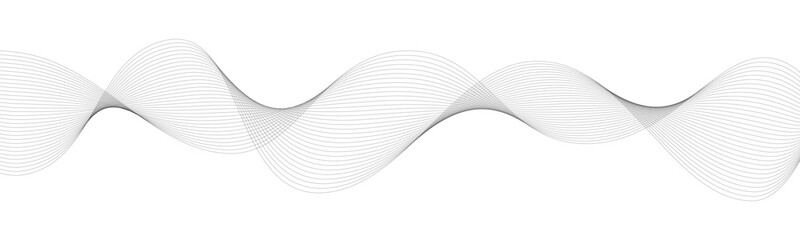 Naklejka premium Abstract Flowing Wave Lines on White. Smooth Fluid Lines Abstract Art for background. abstract vector illustration of gray colored wave lines on white background