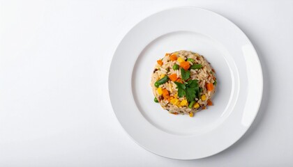 small portion of rice and vegetables