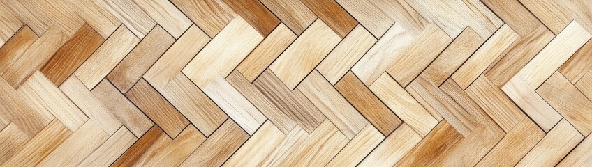 Light beige and tan wooden herringbone flooring pattern