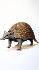 Obraz premium Detailed illustration of a South American armadillo.