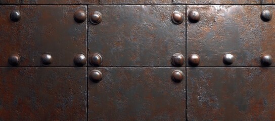 Fototapeta premium Rusted Metal Paneling with Studs