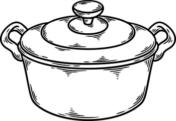 soup pot hand drawn