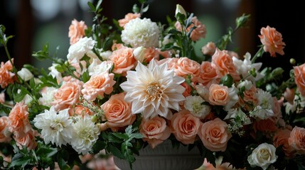 Peach and Cream Floral Arrangement