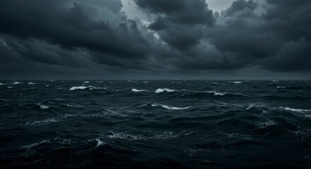 Dark stormy sea