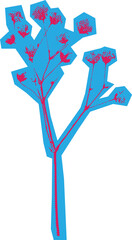 Colorful Halftone Flower Cutout Collage With Vintage Texture for Sticker Design Scrapbook Craft or Retro Botanical Decor Projects