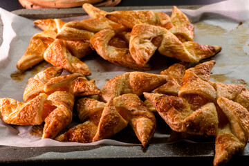 Apricot Puff Pastry Pinwheels. Pastry. Dessert. Food. Apricot jam