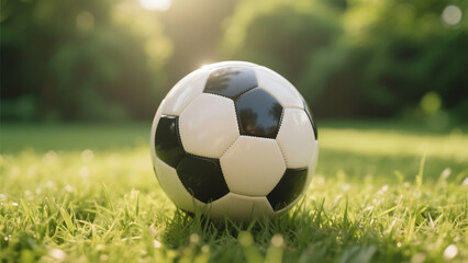 Fototapeta premium soccer ball on grass
