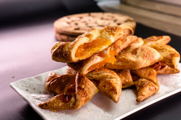 Apricot Puff Pastry Pinwheels. Pastry. Dessert. Food. Apricot jam