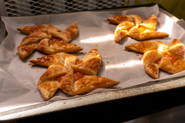 Apricot Puff Pastry Pinwheels. Pastry. Dessert. Food. Apricot jam