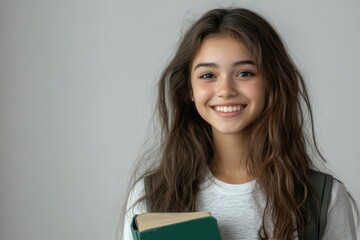 Smiling girl holding a book
