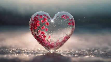 Heart shape for Love concept, Valentine's Day concepts. love symbol, concept for Valentine's Day, wedding etc. Heart elements for love concept design. AI generated image