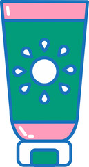Colorful Flat Skincare Icon With Creams Bottles Tubes Jars and Face Masks in Modern Purple Blue and Green Palette for Beauty Packaging and Self Care Designs