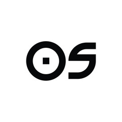 OS monogram logo design letter text name symbol monochrome logotype alphabet character simple logo