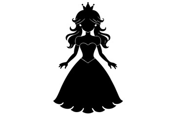 princess silhouette vector, girl in a wedding dress silhouette vector © Dream Forge Studio 