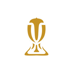 Trophy cup champion award logo design