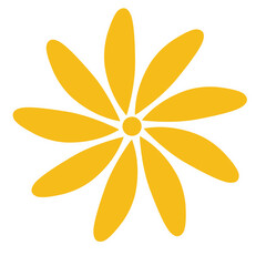 Yellow Flower with Eight Petals