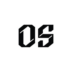 OS monogram logo design letter text name symbol monochrome logotype alphabet character simple logo