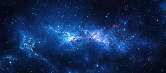 Fototapeta premium Deep space nebula with scattered stars. Vast expanse of cosmic dust and light. Vibrant hues of blue and purple nebulae