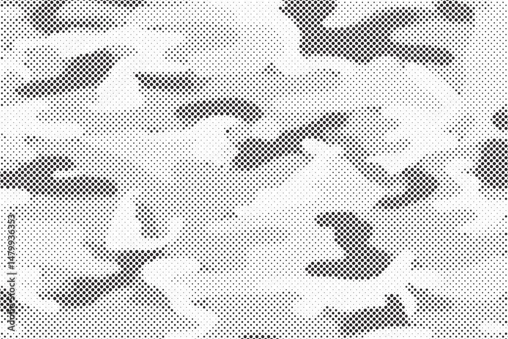 Leinwandbilder abstract halftone seamless camouflage pattern. repeating digital dotted hexagonal camo military text