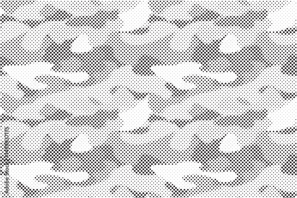 Leinwandbilder abstract halftone seamless camouflage pattern. repeating digital dotted hexagonal camo military text