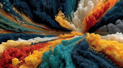 Colorful explosion of paint in space abstract art digital creation cosmic environment vibrant viewpoint