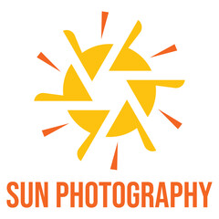 sun photography flat minimalist logo design