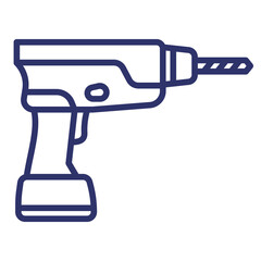 Electric drill line icon on white