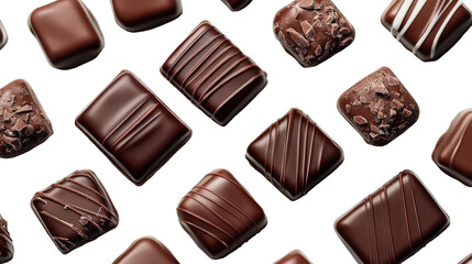 Obraz premium Assortment of Exquisite Dark Chocolate Candies