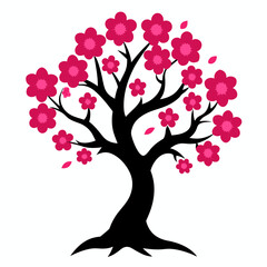 Cherry Blossom Tree icon on white background