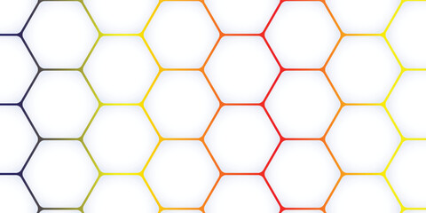 White 3d hexagonal technology vector abstract background. gray bright energy flashes under hexagon in modern technology futuristic background vector illustration. gray honeycomb texture grid.
